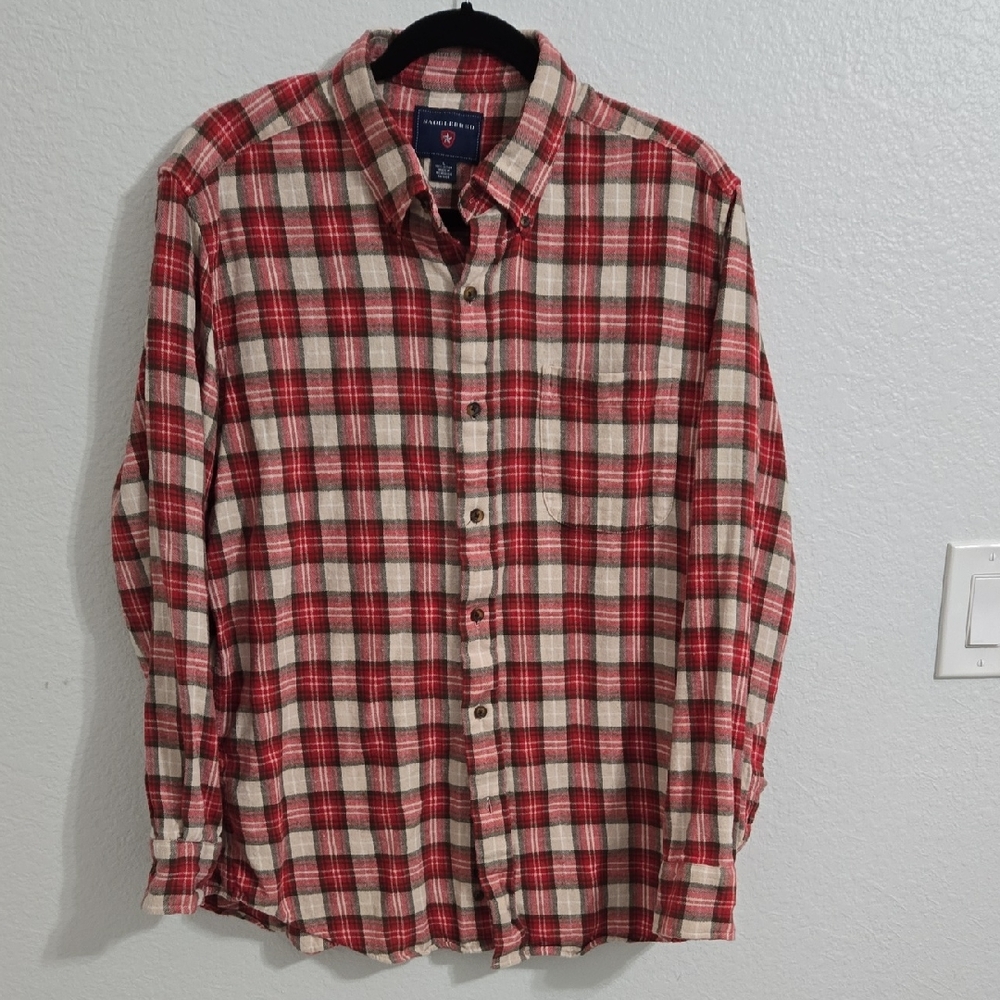 Saddlebred Red and Cream Plaid Button-Down Shirt